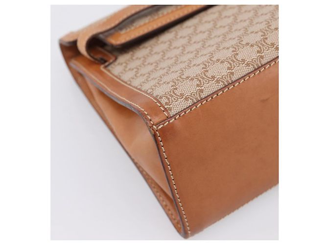 Céline CELINE Macadam Canvas Schultertasche PVC Beige Gold Auth 197680V Golden - Ansicht 11