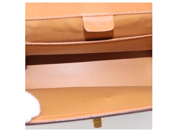 Céline CELINE Macadam Canvas Schultertasche PVC Beige Gold Auth 197680V Golden - Ansicht 18