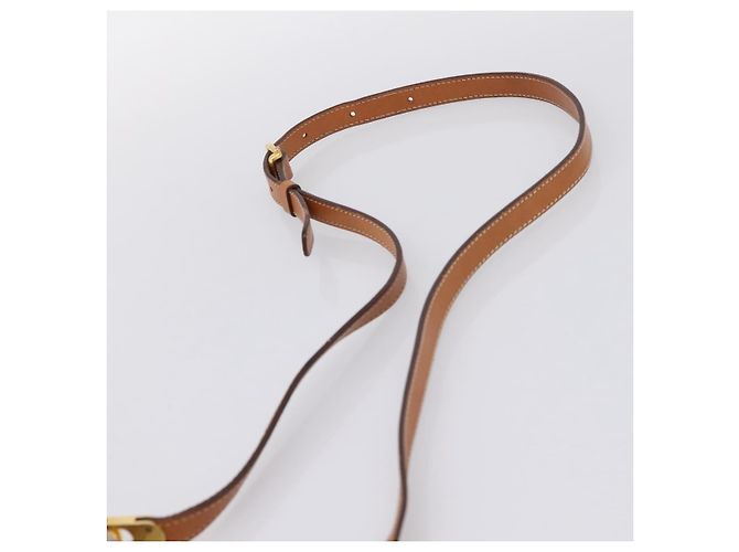Céline CELINE Macadam Canvas Schultertasche PVC Beige Gold Auth 197680V Golden - Ansicht 8