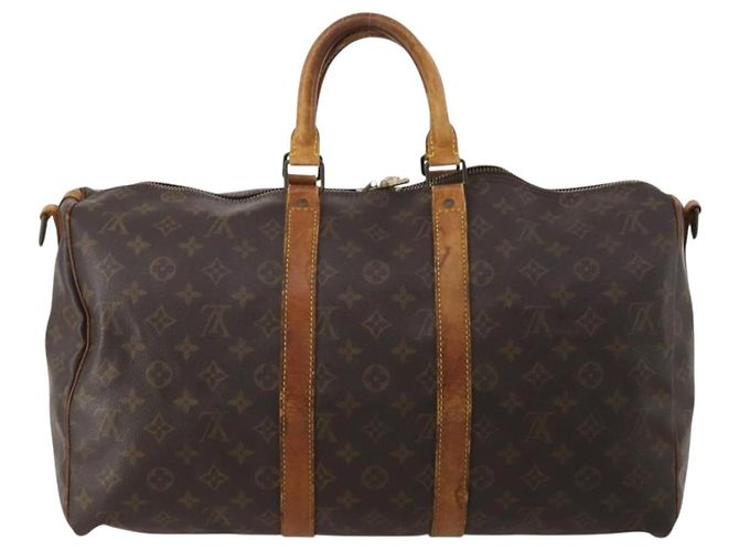 LOUIS VUITTON Monogram Keepall Bandouliere 45 Boston Bag M41418 LV Auth 198487 Monogramma - vista 3