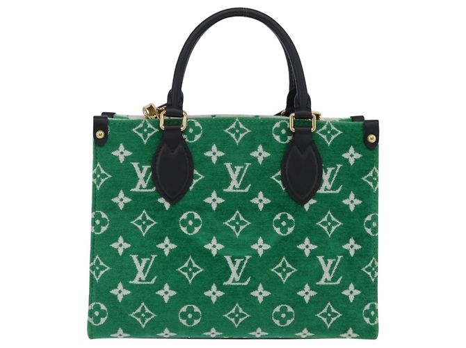 LOUIS VUITTON Monogram Jacquard Velvet On the Go PM Green M46216 Auth 198605M Verde - vista 2