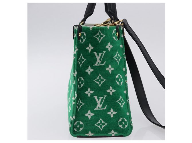 LOUIS VUITTON Monogram Jacquard Velvet On the Go PM Green M46216 Auth 198605M Verde - vista 5