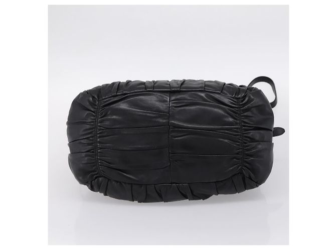 Borsa a mano PRADA Nappa Goful in pelle 2way Nero Oro BN1407 Auth 198604A D'oro - vista 11
