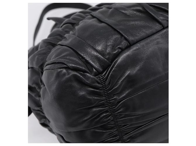 Borsa a mano PRADA Nappa Goful in pelle 2way Nero Oro BN1407 Auth 198604A D'oro - vista 15