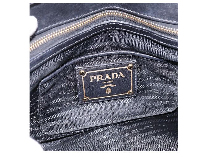 Borsa a mano PRADA Nappa Goful in pelle 2way Nero Oro BN1407 Auth 198604A D'oro - vista 19
