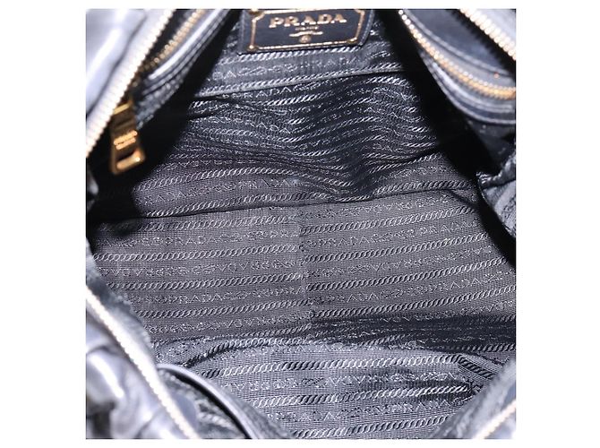 Borsa a mano PRADA Nappa Goful in pelle 2way Nero Oro BN1407 Auth 198604A D'oro - vista 20