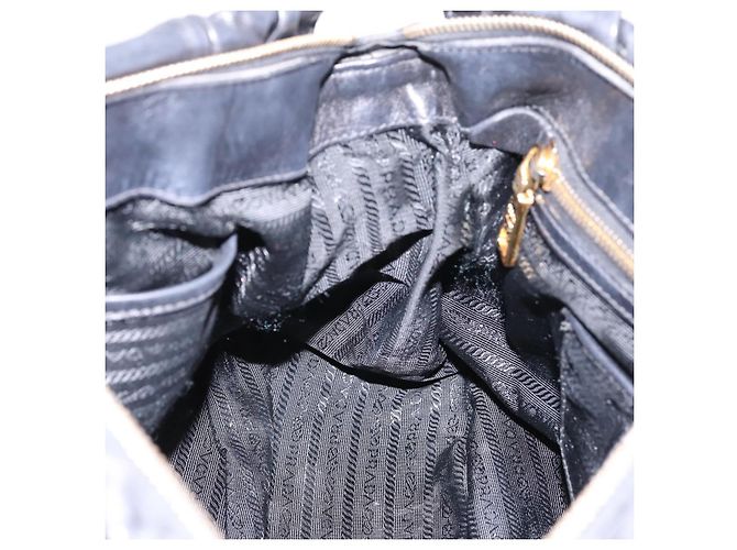 Borsa a mano PRADA Nappa Goful in pelle 2way Nero Oro BN1407 Auth 198604A D'oro - vista 22
