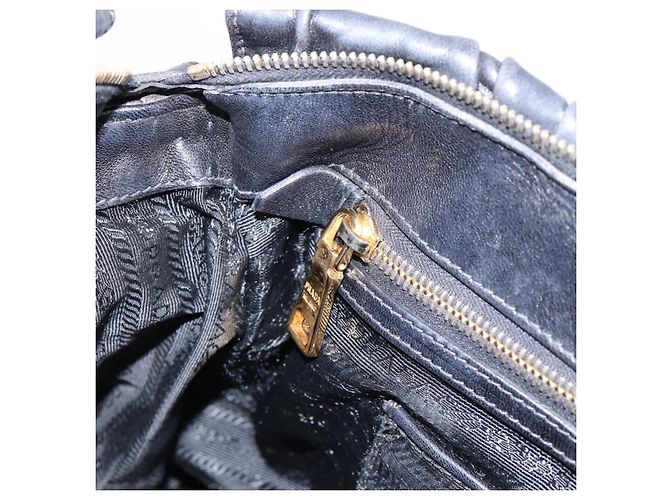 Borsa a mano PRADA Nappa Goful in pelle 2way Nero Oro BN1407 Auth 198604A D'oro - vista 23