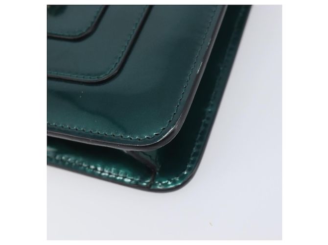 Bulgari Borsa a catena BVLGARI Serpenti Forever in pelle verniciata Verde Oro Auth 200301V - vista 11
