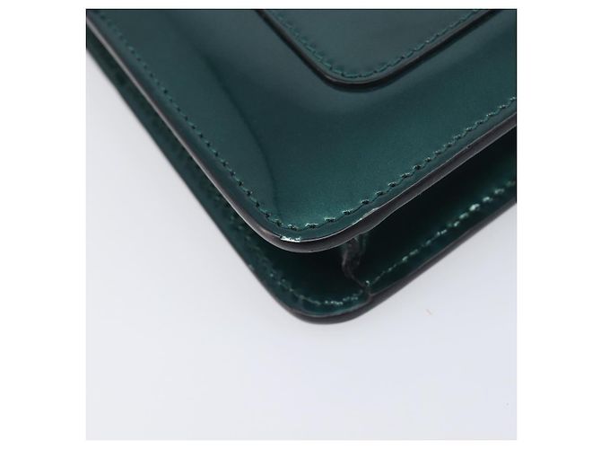 Bulgari Borsa a catena BVLGARI Serpenti Forever in pelle verniciata Verde Oro Auth 200301V - vista 12