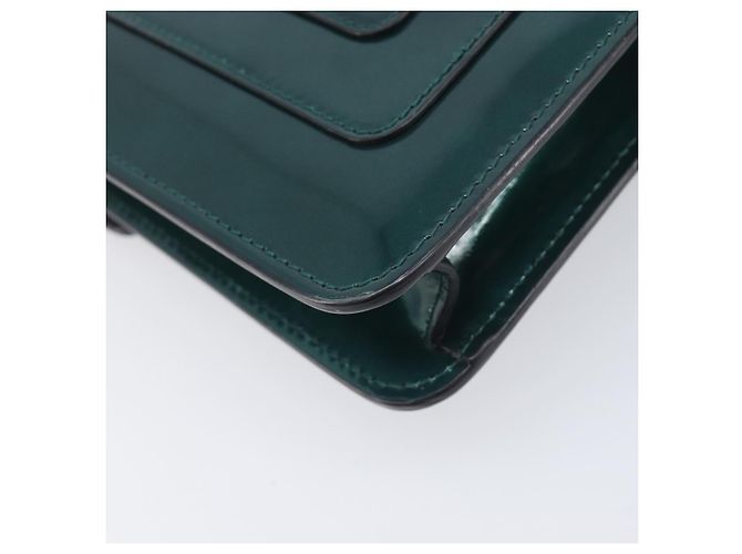 Bulgari Borsa a catena BVLGARI Serpenti Forever in pelle verniciata Verde Oro Auth 200301V - vista 14