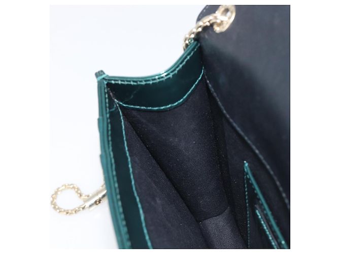 Bulgari Borsa a catena BVLGARI Serpenti Forever in pelle verniciata Verde Oro Auth 200301V - vista 21