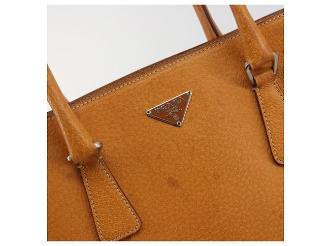 Borsa a mano PRADA in pelle 2way Beige Argento Auth 197158 - vista 15