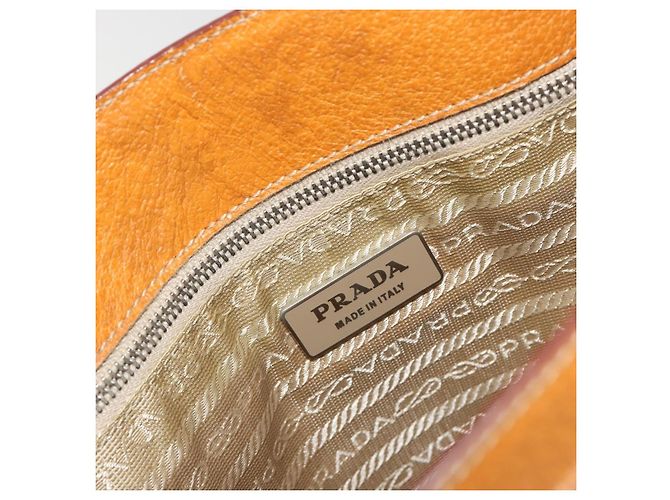 Borsa a mano PRADA in pelle 2way Beige Argento Auth 197158 - vista 16