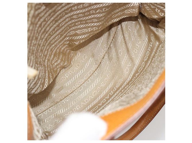 Borsa a mano PRADA in pelle 2way Beige Argento Auth 197158 - vista 17