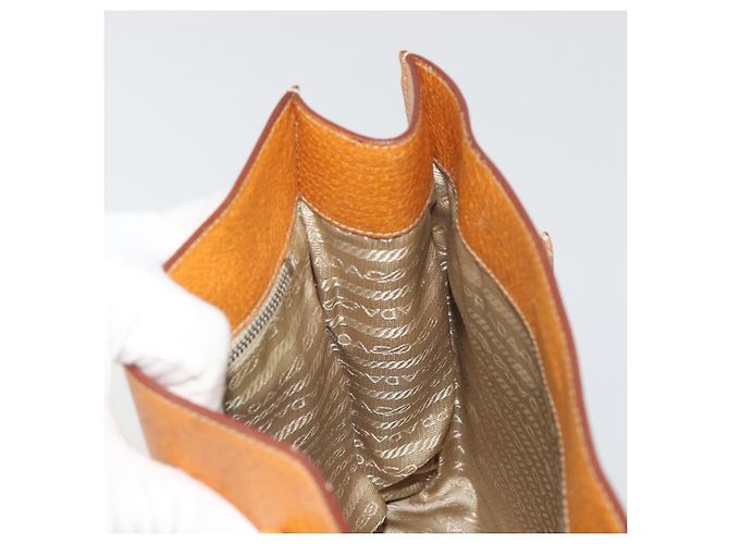 Borsa a mano PRADA in pelle 2way Beige Argento Auth 197158 - vista 18