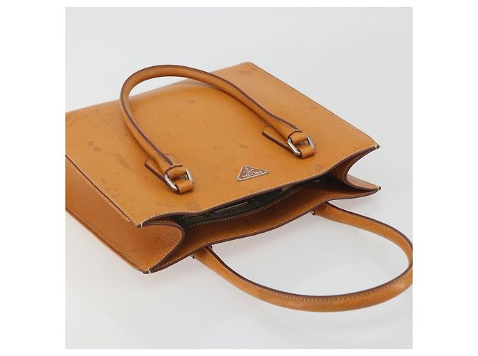 Borsa a mano PRADA in pelle 2way Beige Argento Auth 197158 - vista 6
