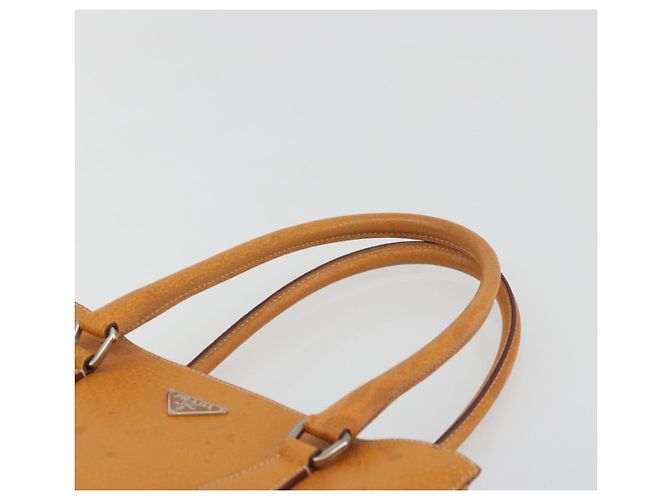 Borsa a mano PRADA in pelle 2way Beige Argento Auth 197158 - vista 8