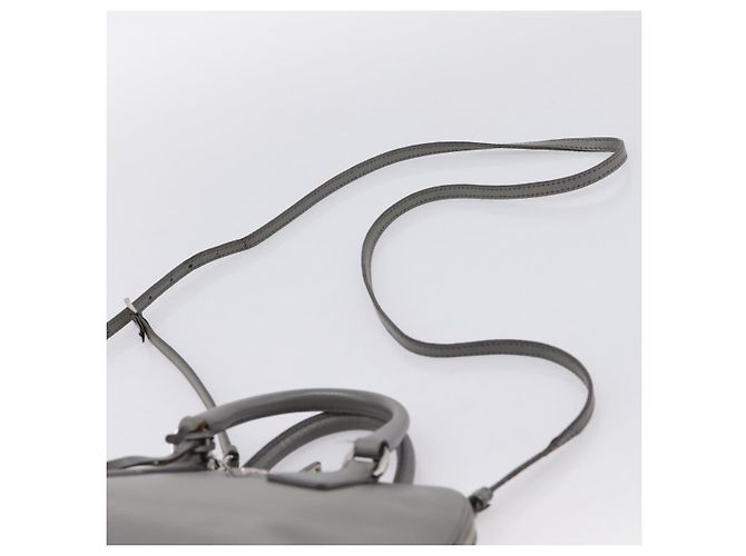 Borsa a Mano PRADA Saffiano 2way Grigio Argento Auth 198967A Marrone - vista 10