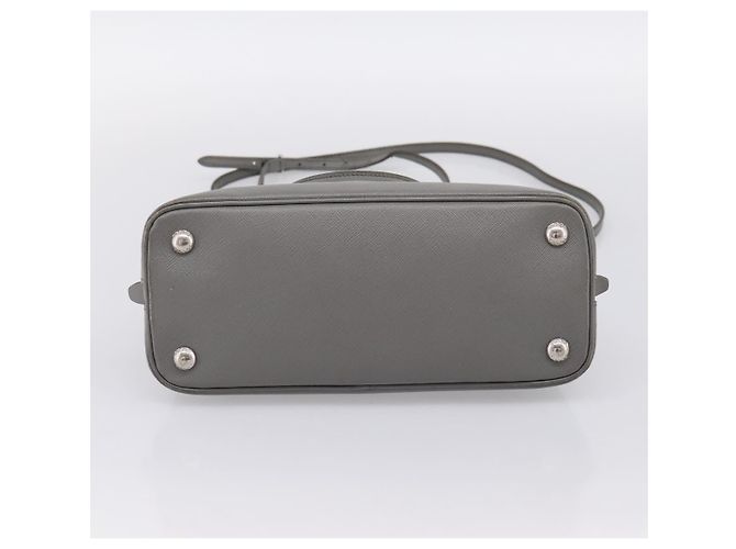 Borsa a Mano PRADA Saffiano 2way Grigio Argento Auth 198967A Marrone - vista 12