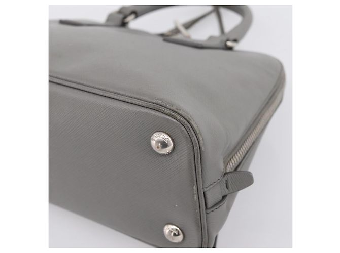 Borsa a Mano PRADA Saffiano 2way Grigio Argento Auth 198967A Marrone - vista 15
