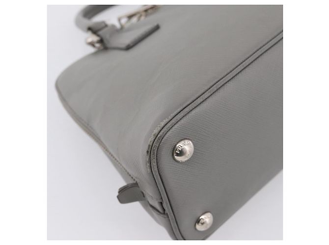 Borsa a Mano PRADA Saffiano 2way Grigio Argento Auth 198967A Marrone - vista 16