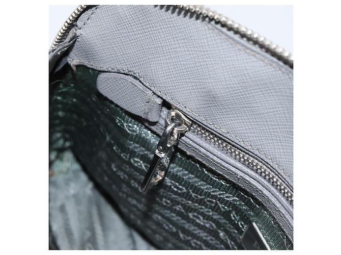 Borsa a Mano PRADA Saffiano 2way Grigio Argento Auth 198967A Marrone - vista 25