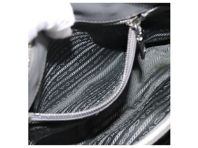 Borsa a Mano PRADA Saffiano 2way Grigio Argento Auth 198967A Marrone - vista 26