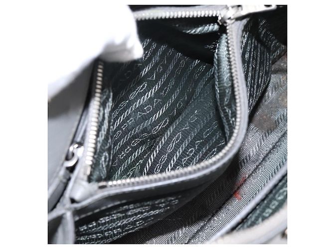 Borsa a Mano PRADA Saffiano 2way Grigio Argento Auth 198967A Marrone - vista 30