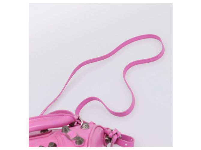 BALENCIAGA Borsa Le Cagole Nano Duffel Bag in pelle 2way Rosa 792599 Auth SW2670SAM - vista 10