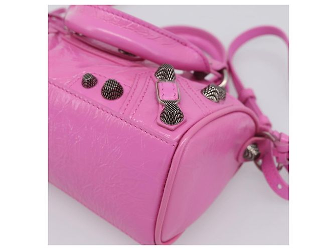BALENCIAGA Borsa Le Cagole Nano Duffel Bag in pelle 2way Rosa 792599 Auth SW2670SAM - vista 12