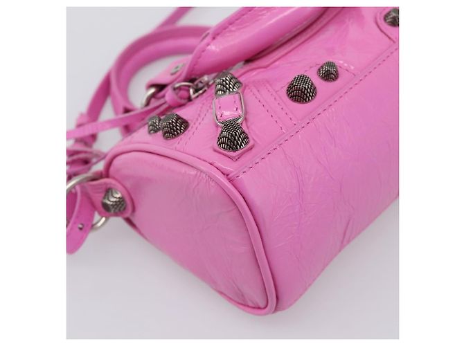 BALENCIAGA Borsa Le Cagole Nano Duffel Bag in pelle 2way Rosa 792599 Auth SW2670SAM - vista 13