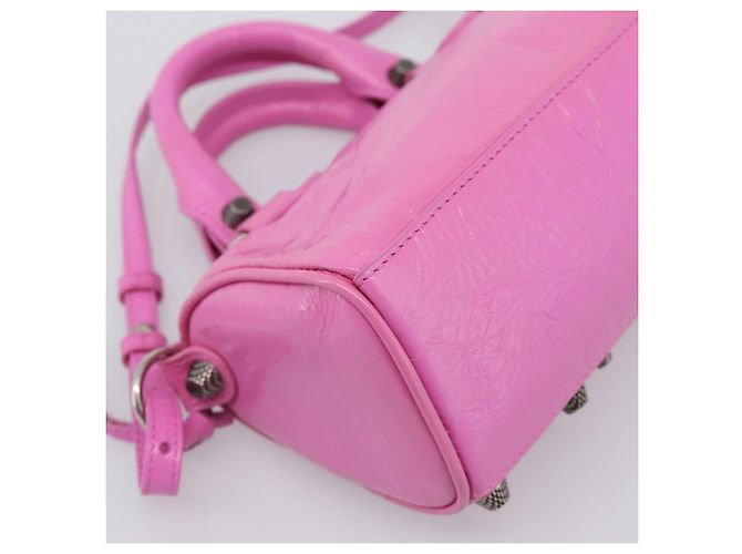 BALENCIAGA Borsa Le Cagole Nano Duffel Bag in pelle 2way Rosa 792599 Auth SW2670SAM - vista 15