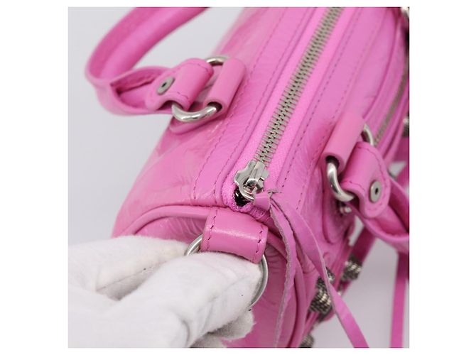 BALENCIAGA Borsa Le Cagole Nano Duffel Bag in pelle 2way Rosa 792599 Auth SW2670SAM - vista 16