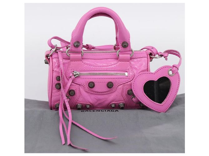 BALENCIAGA Borsa Le Cagole Nano Duffel Bag in pelle 2way Rosa 792599 Auth SW2670SAM - vista 26