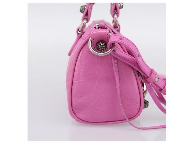 BALENCIAGA Borsa Le Cagole Nano Duffel Bag in pelle 2way Rosa 792599 Auth SW2670SAM - vista 4