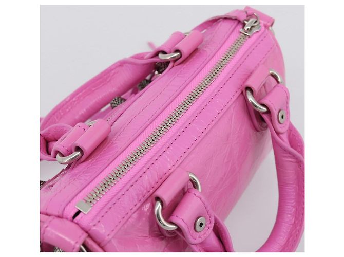 BALENCIAGA Borsa Le Cagole Nano Duffel Bag in pelle 2way Rosa 792599 Auth SW2670SAM - vista 6
