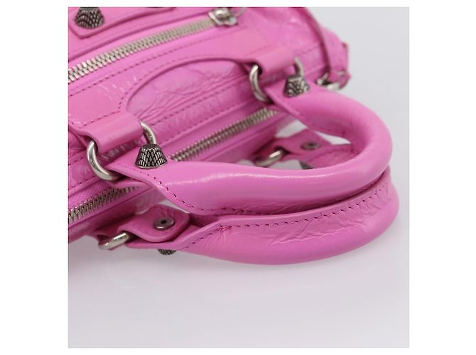 BALENCIAGA Borsa Le Cagole Nano Duffel Bag in pelle 2way Rosa 792599 Auth SW2670SAM - vista 7