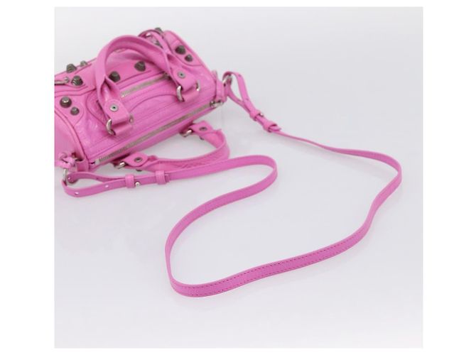BALENCIAGA Borsa Le Cagole Nano Duffel Bag in pelle 2way Rosa 792599 Auth SW2670SAM - vista 9