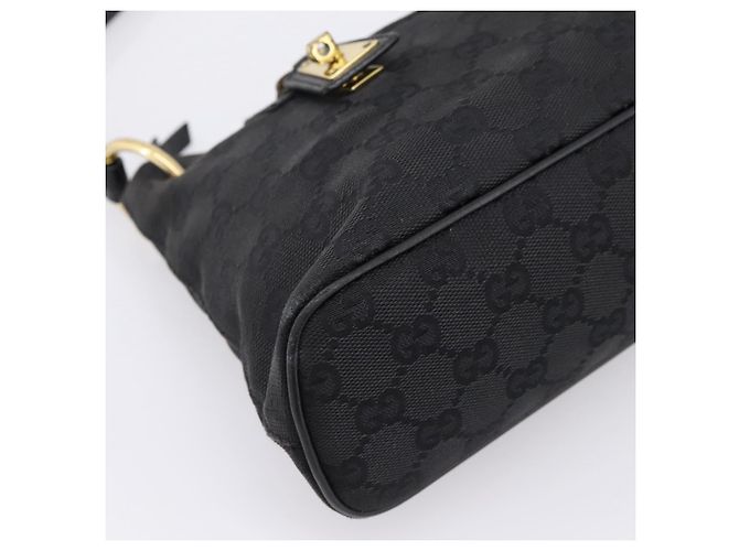 Borsa a tracolla GUCCI GG Canvas Nero Oro 90699 Auth 199100 D'oro - vista 11