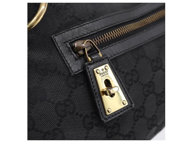 Borsa a tracolla GUCCI GG Canvas Nero Oro 90699 Auth 199100 D'oro - vista 14