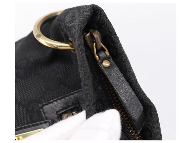 Borsa a tracolla GUCCI GG Canvas Nero Oro 90699 Auth 199100 D'oro - vista 15
