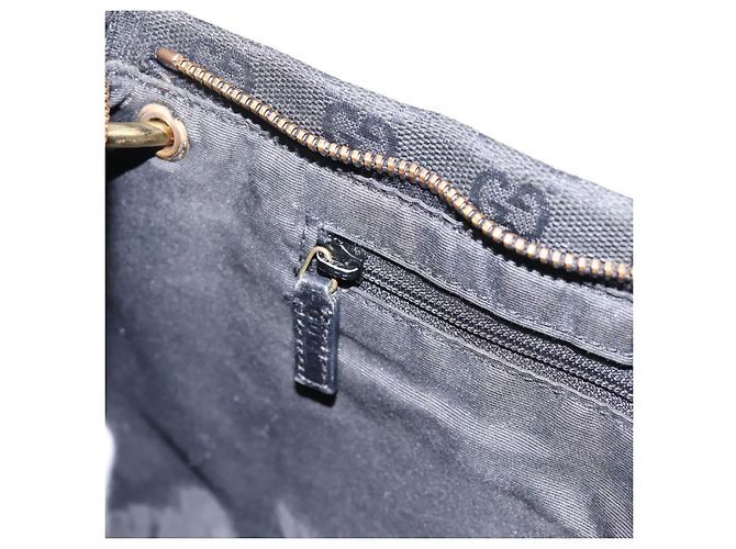 Borsa a tracolla GUCCI GG Canvas Nero Oro 90699 Auth 199100 D'oro - vista 20