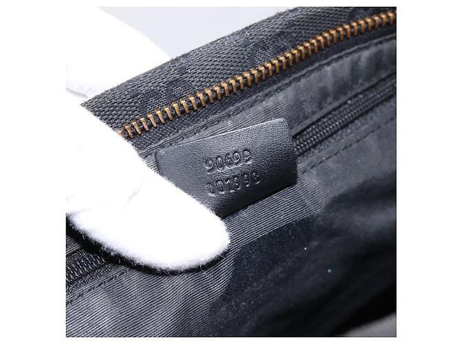 Borsa a tracolla GUCCI GG Canvas Nero Oro 90699 Auth 199100 D'oro - vista 23