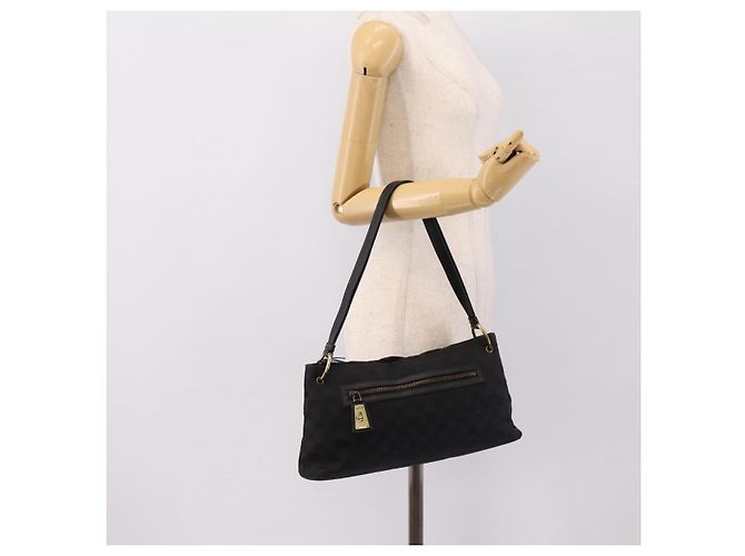 Borsa a tracolla GUCCI GG Canvas Nero Oro 90699 Auth 199100 D'oro - vista 24