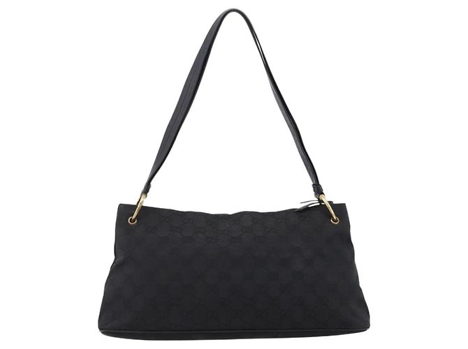 Borsa a tracolla GUCCI GG Canvas Nero Oro 90699 Auth 199100 D'oro - vista 3