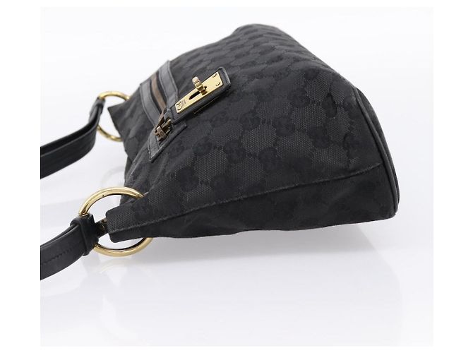 Borsa a tracolla GUCCI GG Canvas Nero Oro 90699 Auth 199100 D'oro - vista 4