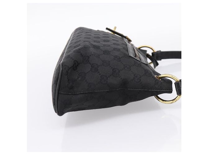 Borsa a tracolla GUCCI GG Canvas Nero Oro 90699 Auth 199100 D'oro - vista 5