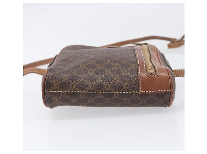 Céline Borsa a tracolla CELINE Macadam PVC Pelle Marrone Tono Oro Auth 200183 - vista 12
