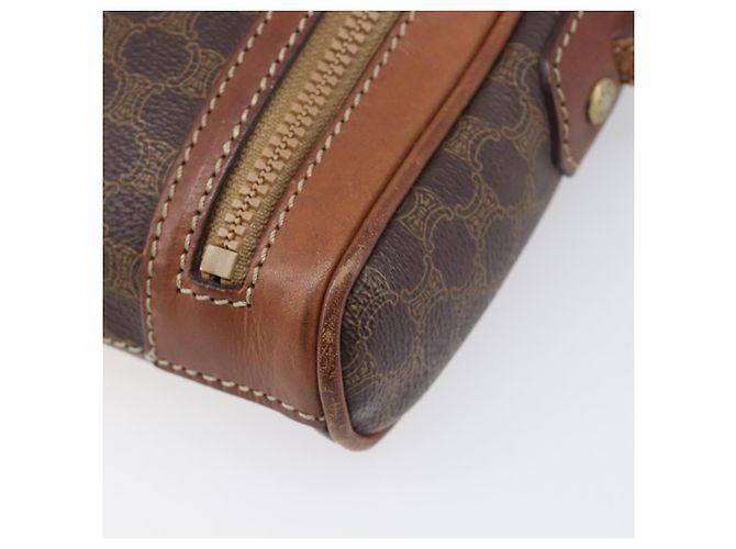 Céline Borsa a tracolla CELINE Macadam PVC Pelle Marrone Tono Oro Auth 200183 - vista 13